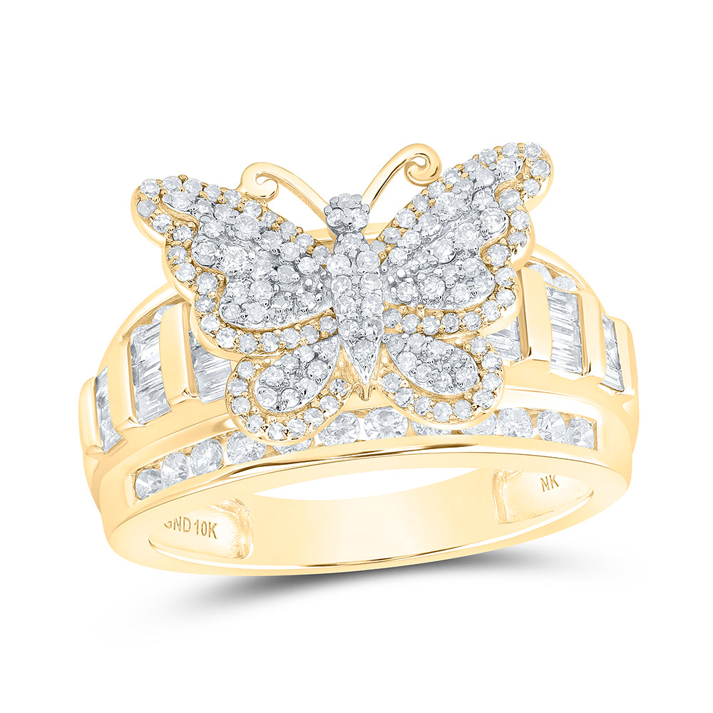1Ctw-Nat Dia Nk Fashion Butterfly Ring (5.24 grams)