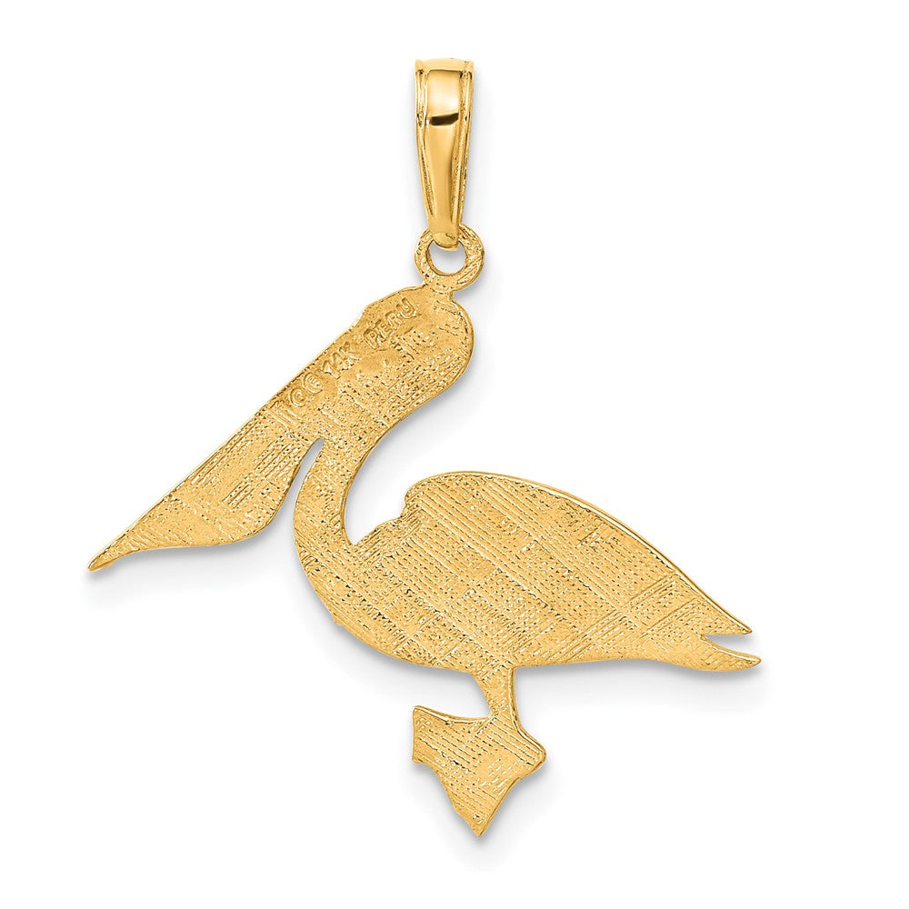 14k Yellow Gold 24 mm Pelican Pendant (1.3 grams)