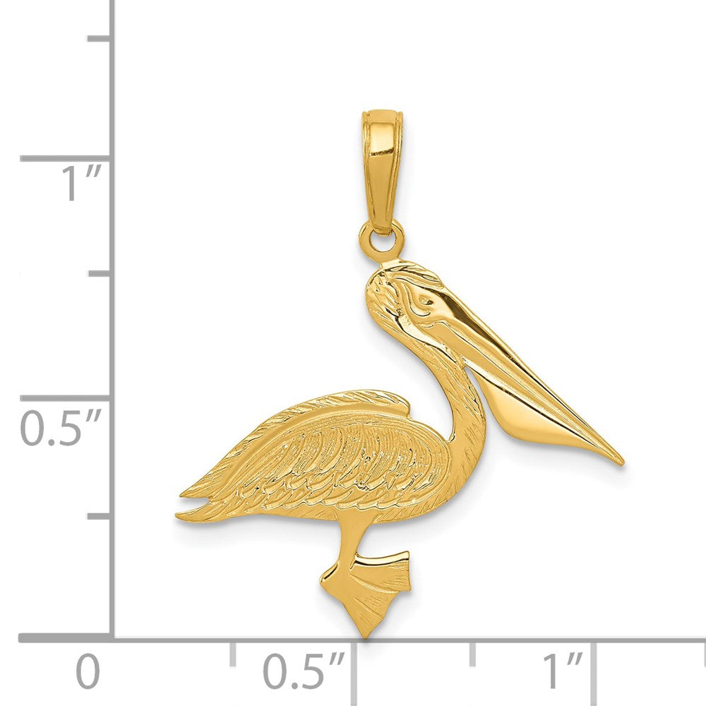 14k Yellow Gold 24 mm Pelican Pendant (1.3 grams)
