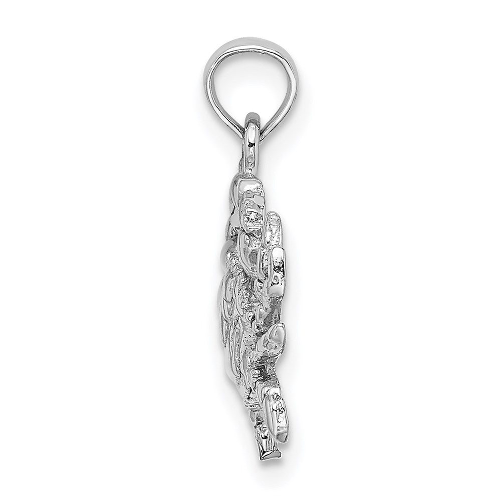 14k White Gold 18.1 mm  Blue Crab Charm (1.49 grams)