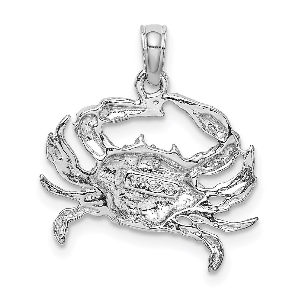 14k White Gold 18.1 mm  Blue Crab Charm (1.49 grams)