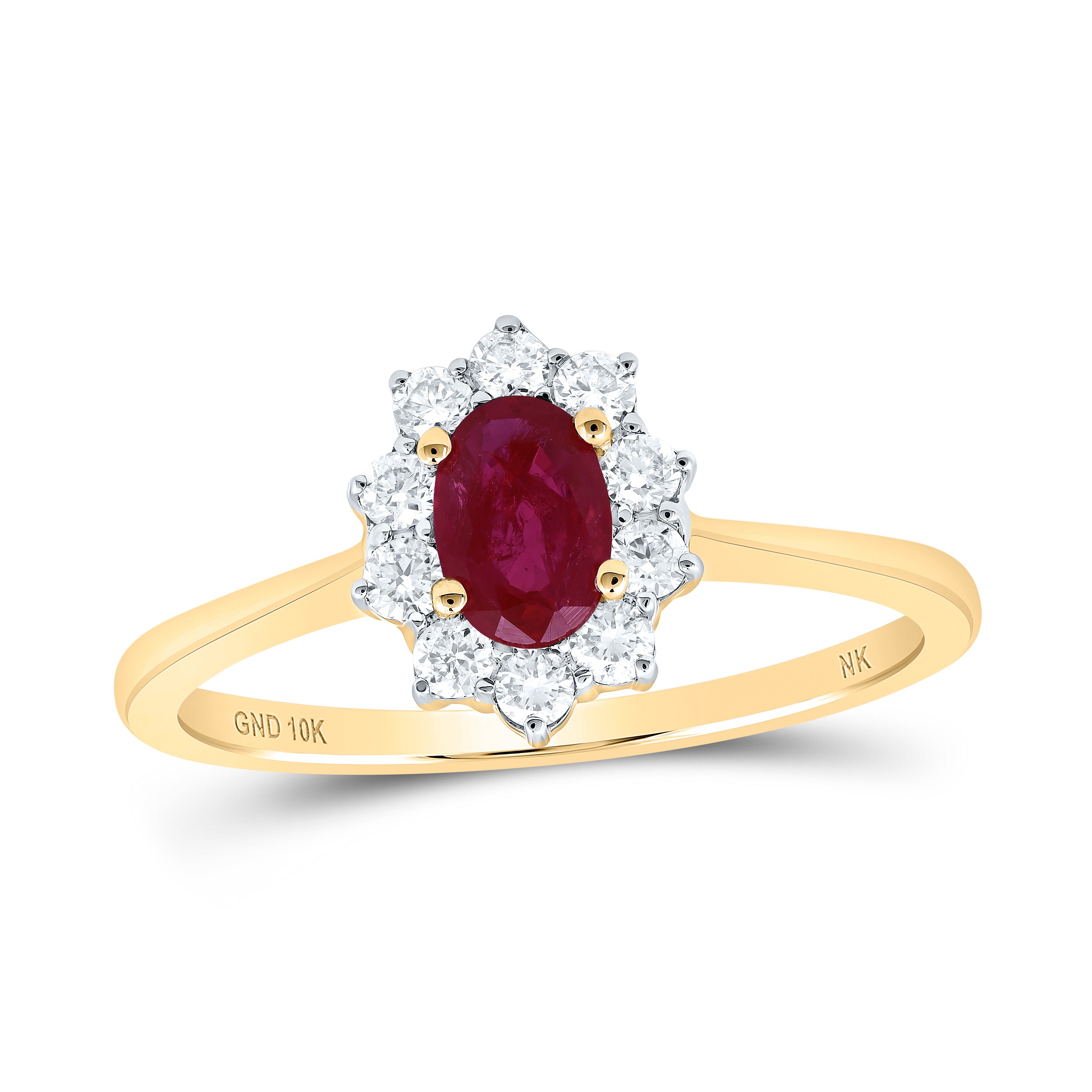 1/4Ctw-Dia Nk 6X4 Mm Ruby-Ov Nat Gem Ring (1.73 grams)