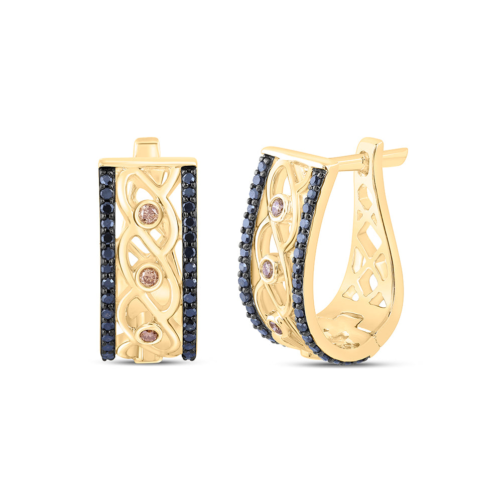 10Kt Gold 3/8 Ctw-Dia Color Diamond Hoops Earring