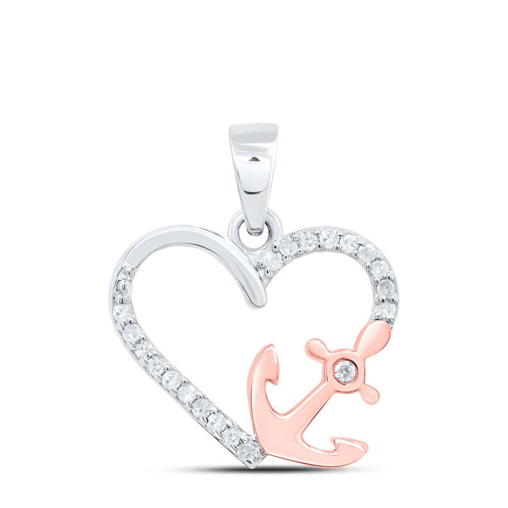 Sterling Silver 1/12Ctw-Dia P1 Gift Heart Pendant