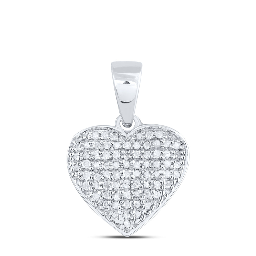 Sterling Silver 1/8 Ctw-Dia P4 Gift Heart Pendant