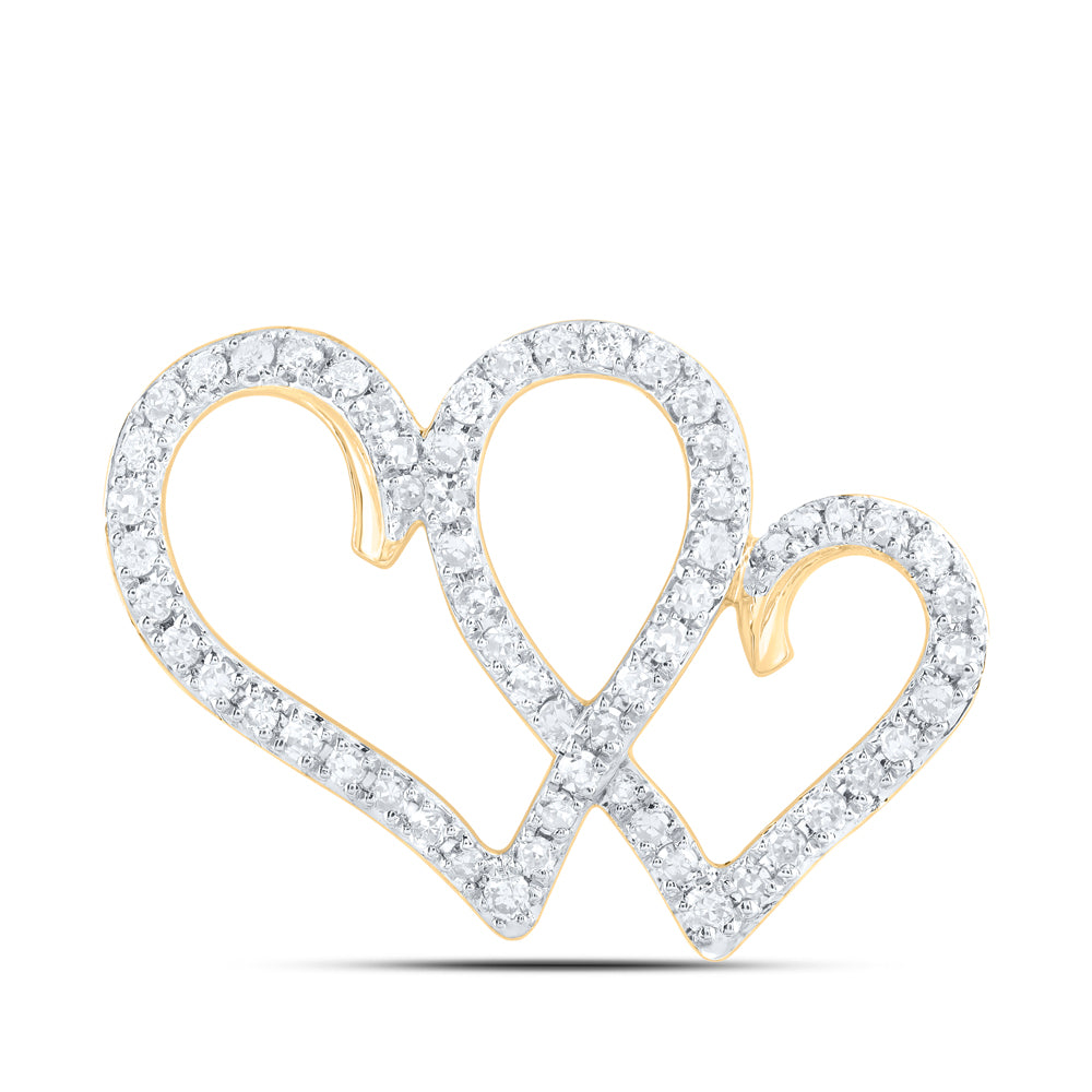 10Kt Gold 1/3Ctw-Dia Nk Heart Pendant