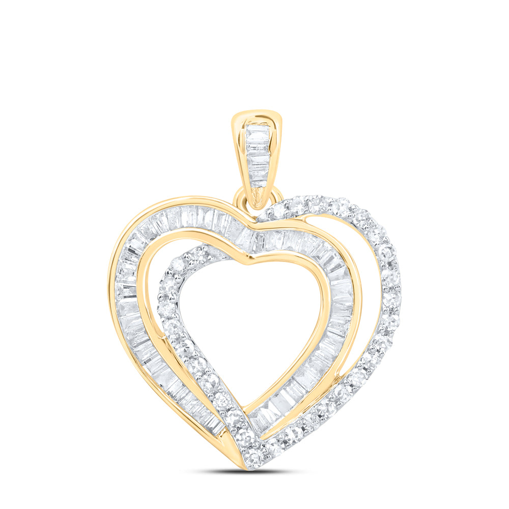 10Kt Gold 1/3Ctw-Dia Nk Gift Heart Pendant