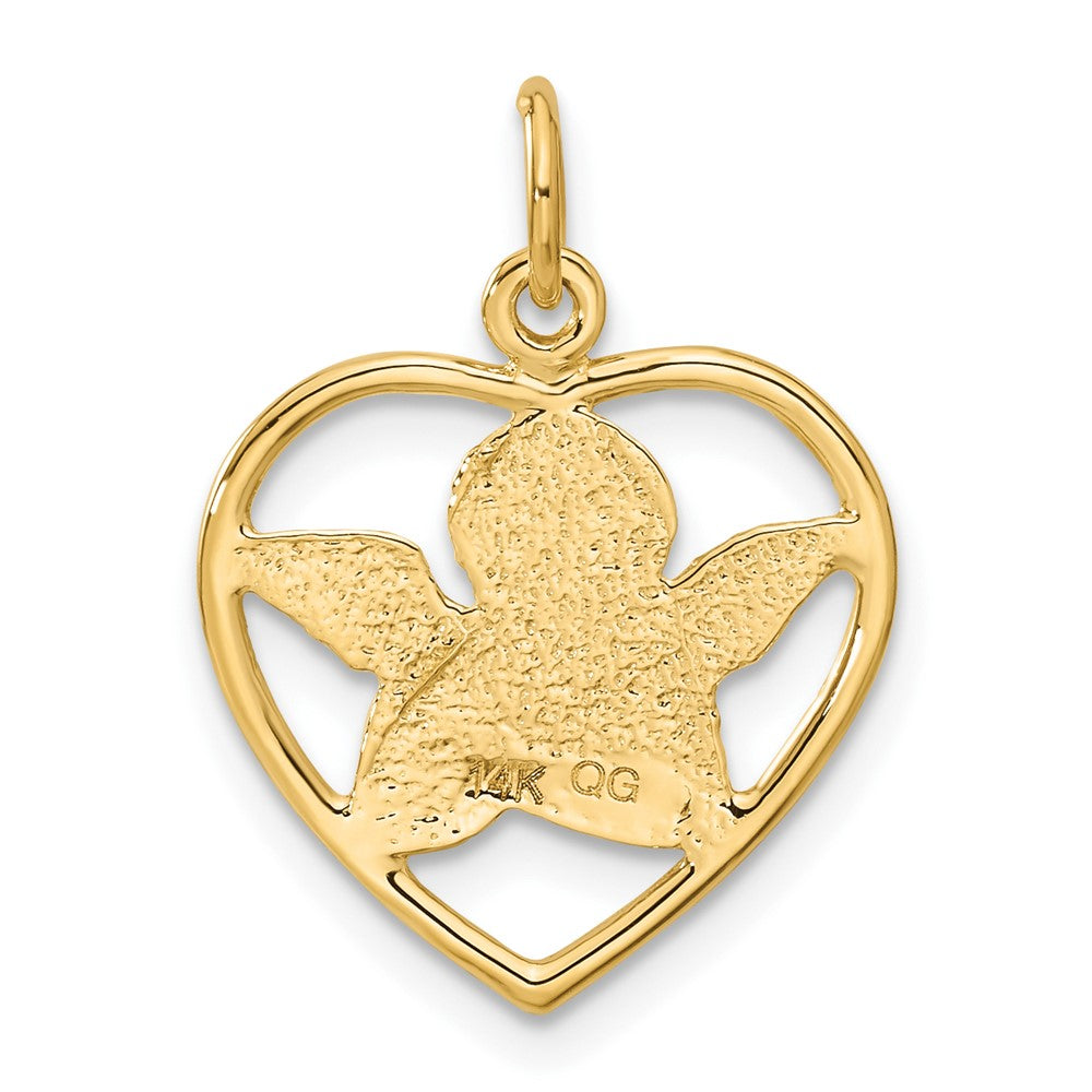 14k Cut-out Angel in Heart Charm (1.23 grams)