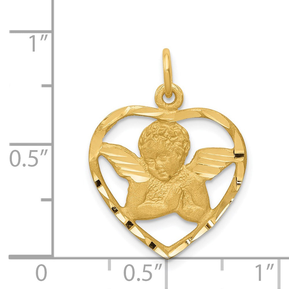 14k Cut-out Angel in Heart Charm (1.23 grams)