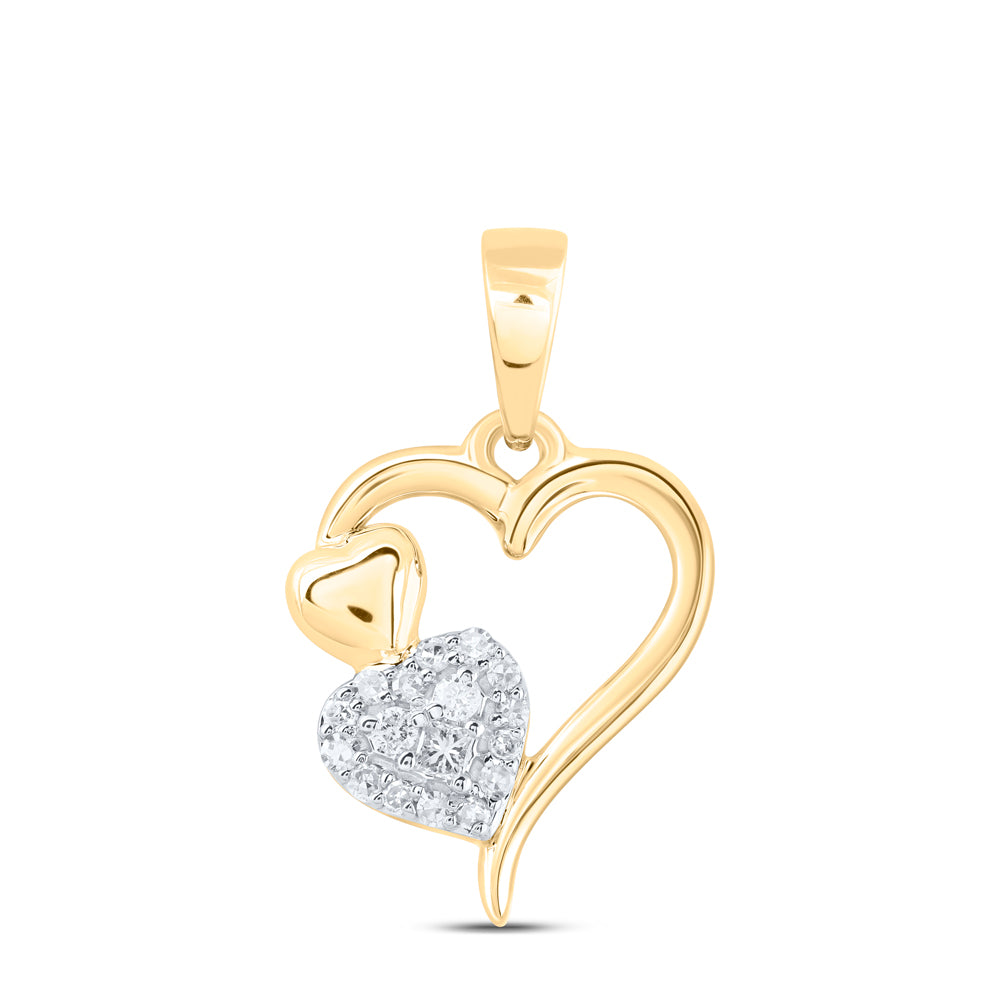 10Kt Gold 1/10Ctw-Dia Nk Gift Heart Pendant