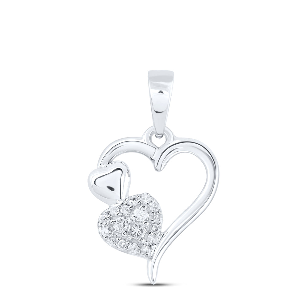 10Kt Gold 1/10Ctw-Dia Nk Gift Heart Pendant