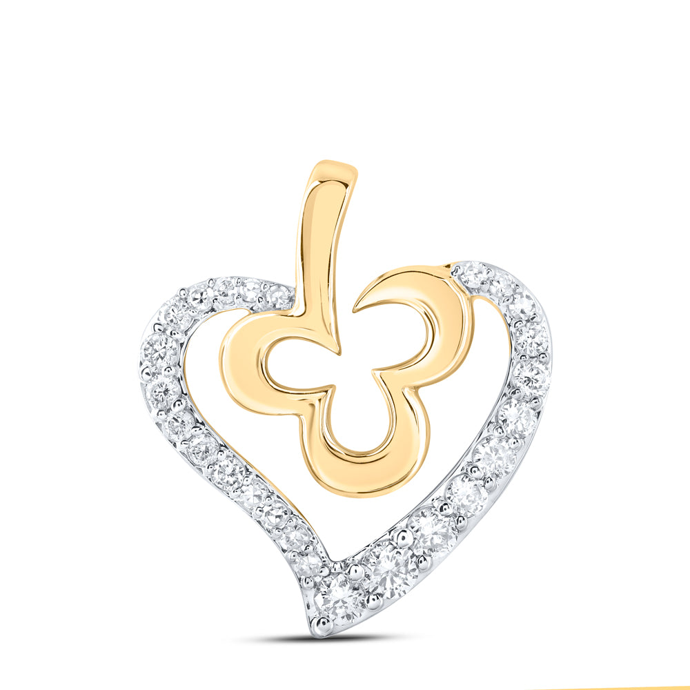 10Kt Gold 1/4Ctw-Dia Nk Gift Heart Pendant