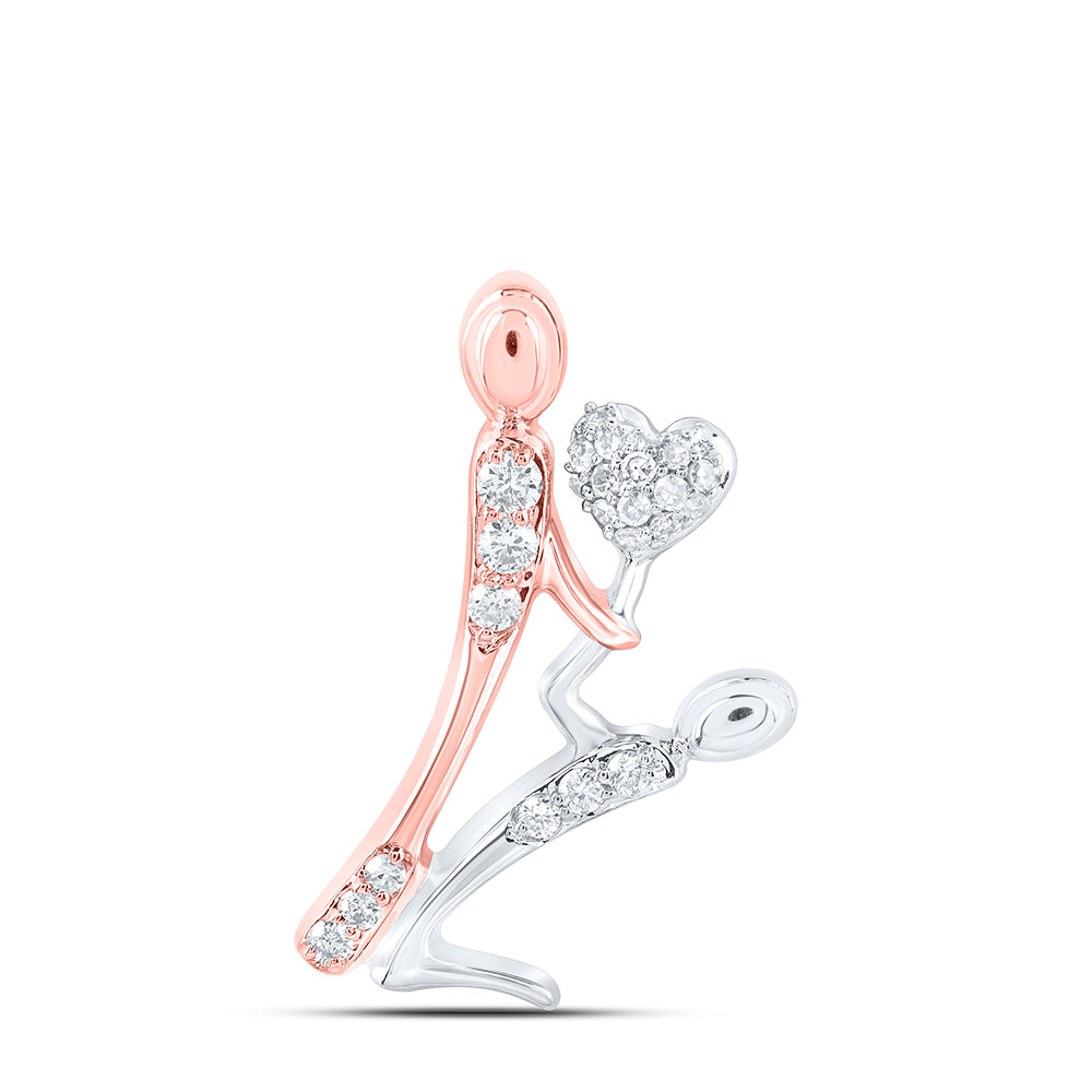 10Kt Gold 1/8Ctw-Dia Nk Gift Heart Pendant