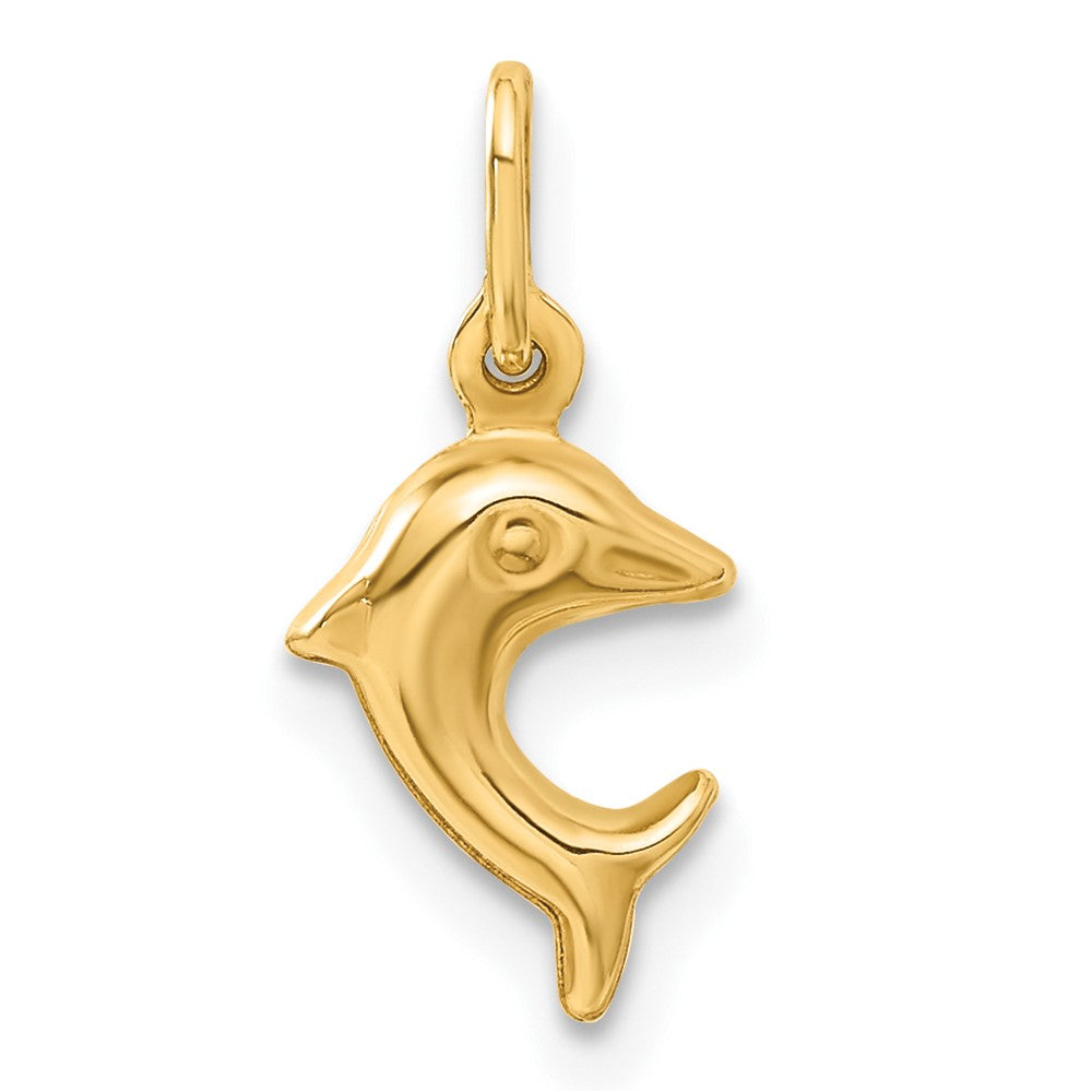 14k Yellow Gold 7 mm Dolphin Charm (0.27 grams)