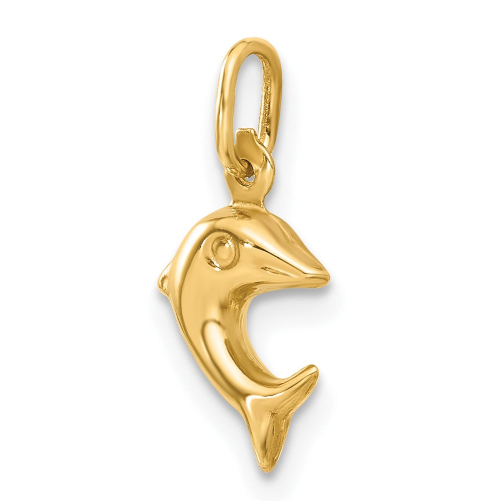 14k Yellow Gold 7 mm Dolphin Charm (0.27 grams)