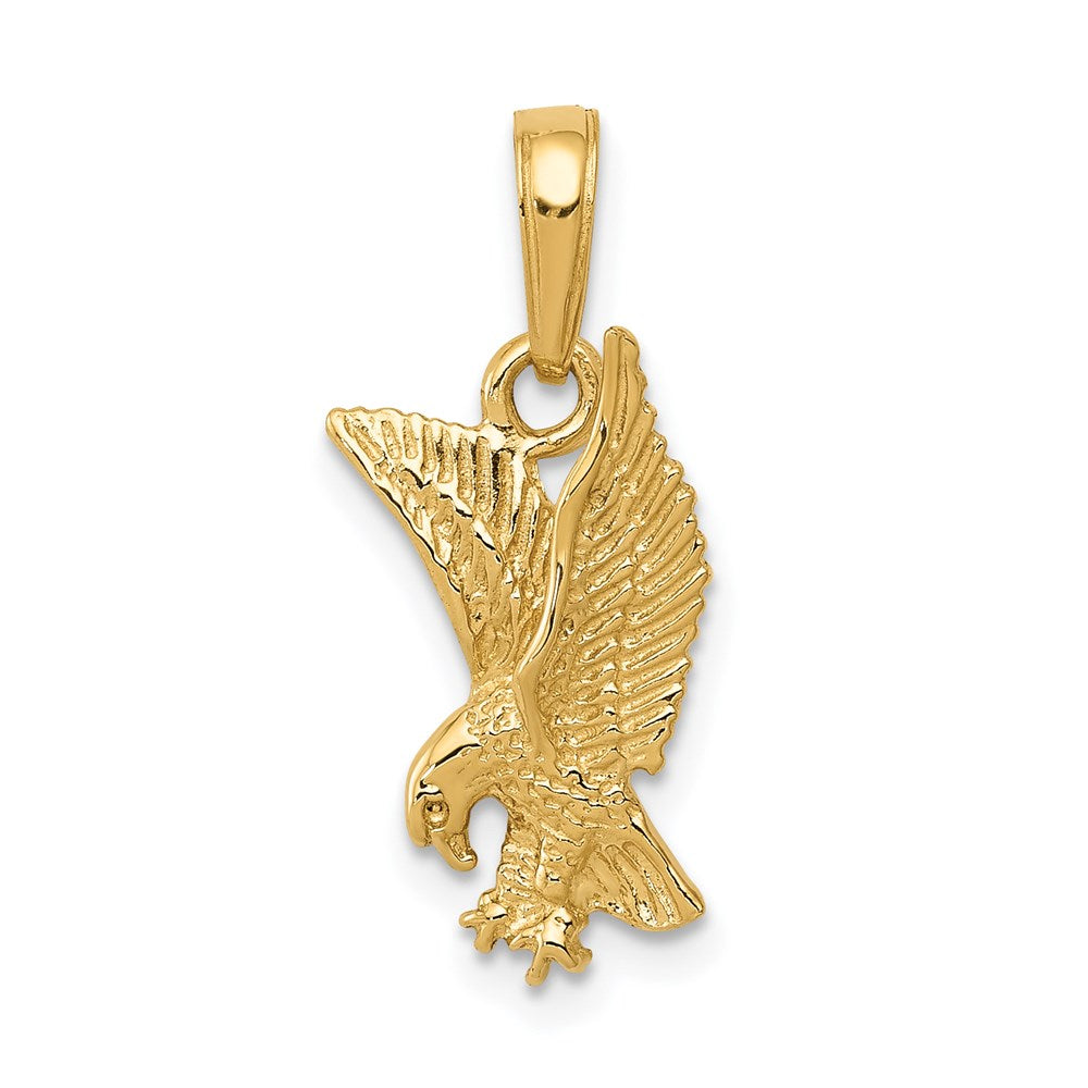 14k Yellow Gold 9 mm Eagle Landing Pendant (1.17 grams)