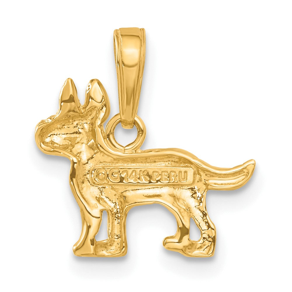14k Yellow Gold 16 mm Terrier Dog Pendant (1.24 grams)