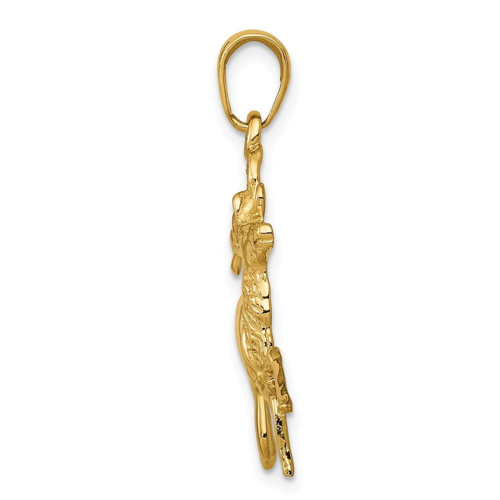 14k Yellow Gold 30 mm Deer Running Pendant (2.27 grams)