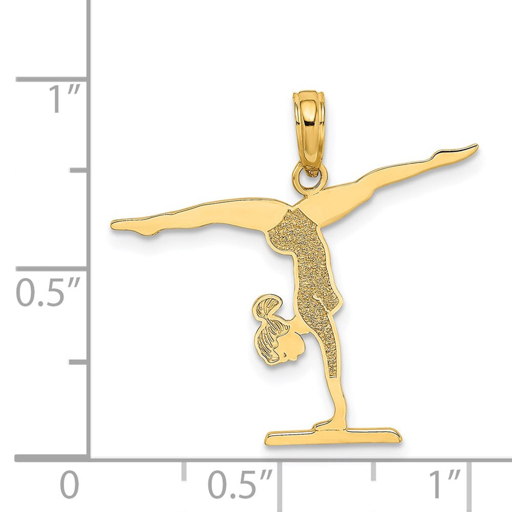 14k Yellow Gold 25.9 mm Gymnastics Floor Charm (0.82 grams)