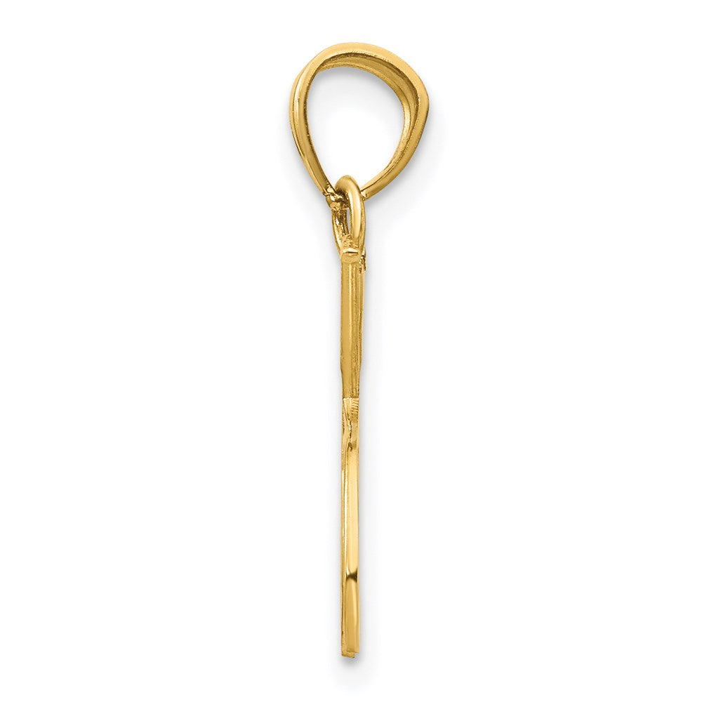14k Yellow Gold 12 mm Double Tennis Racquet Charm (0.6 grams)