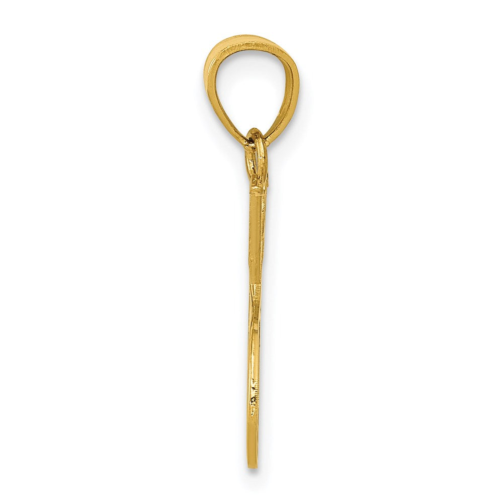 14k Yellow Gold 12 mm Double Tennis Racquet Charm (0.6 grams)