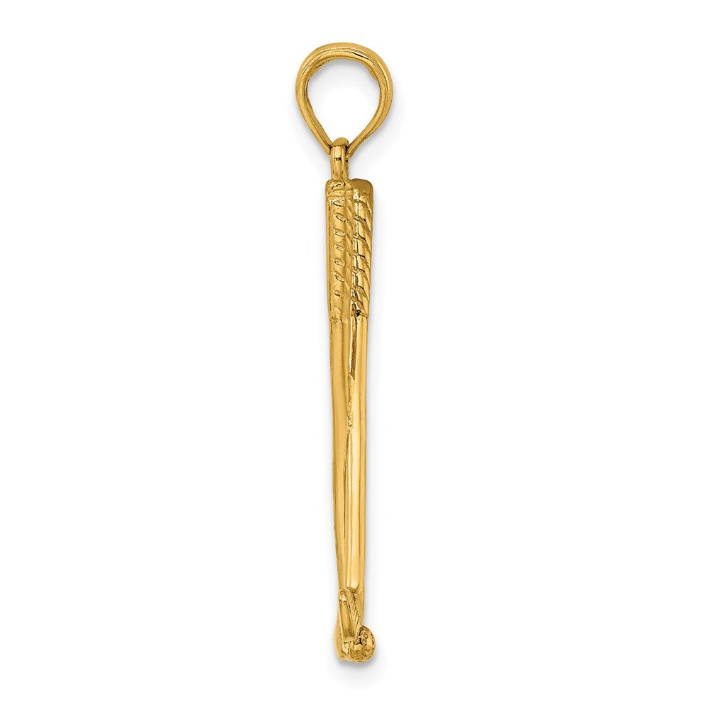 14k Yellow Gold 10.7 mm 3-D Double Golf Clubs with Ball Charm (1.09 grams)