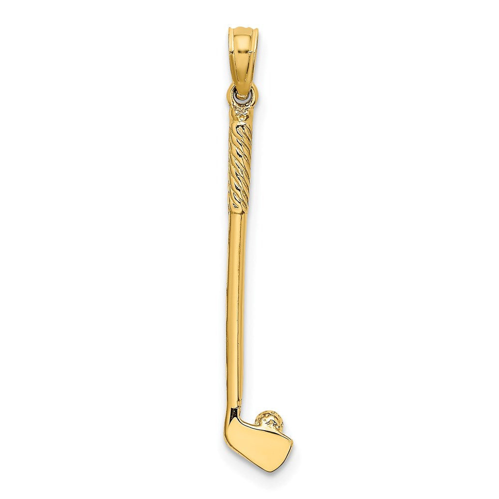 14k Yellow Gold 5.1 mm 3-D Single Golf Club with Ball Charm (0.89 grams)
