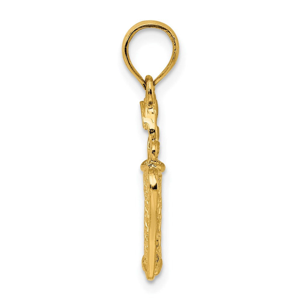 14k Yellow Gold 15 mm 3-D Golfer in Swing Charm (4.58 grams)