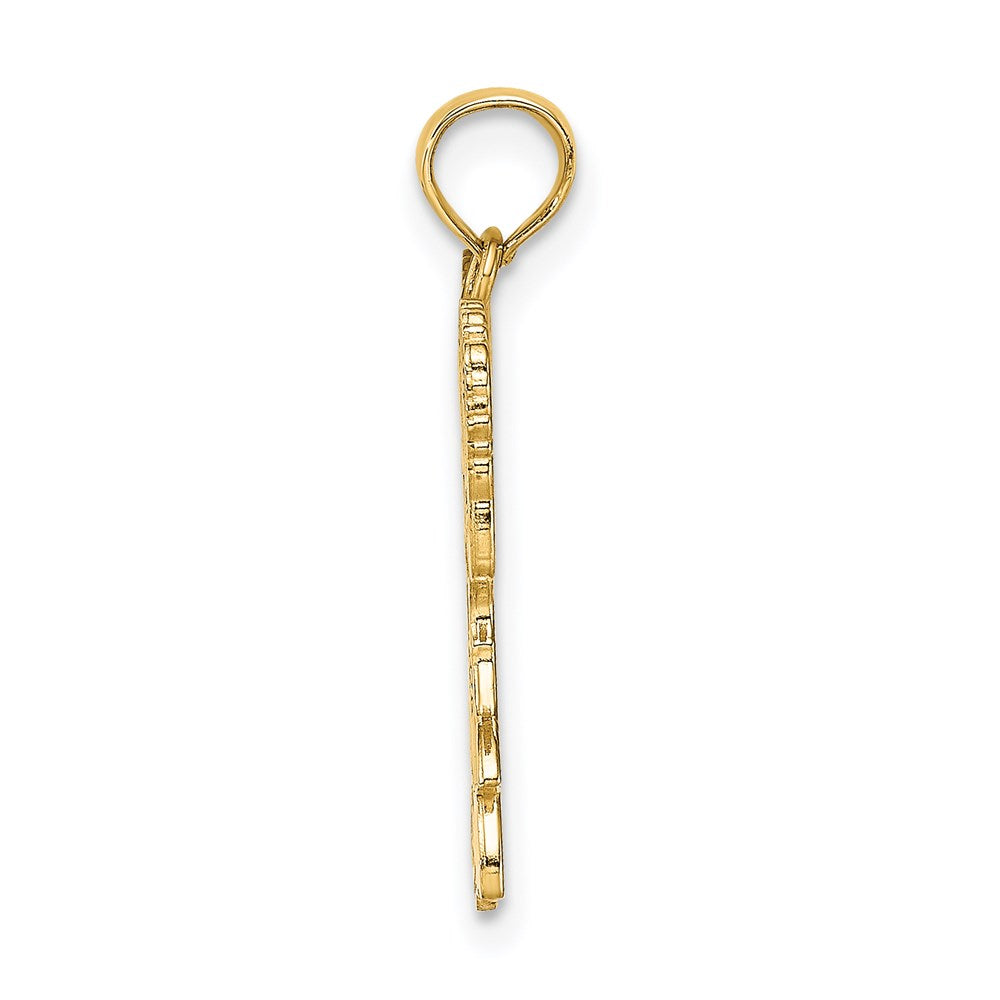 14k Yellow Gold 15.8 mm Cheerleader Jumping with Pom-Pom's Charm