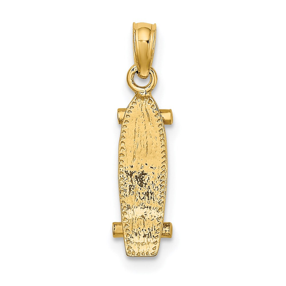14k Yellow Gold 5.55 mm 3-D Skate Board Charm (0.74 grams)