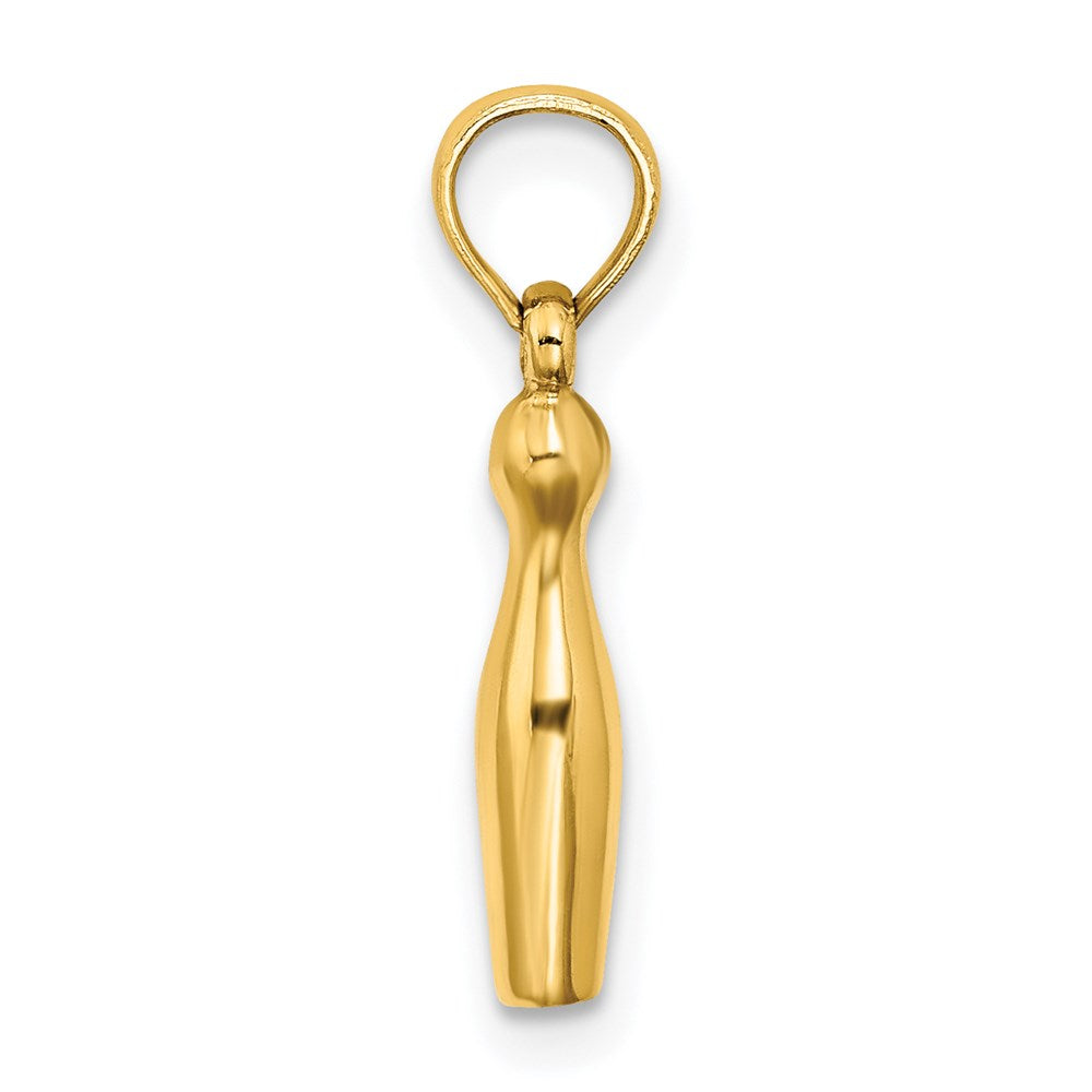 14k Yellow Gold 3.7 mm 3-D Bowling Charm (1.16 grams)