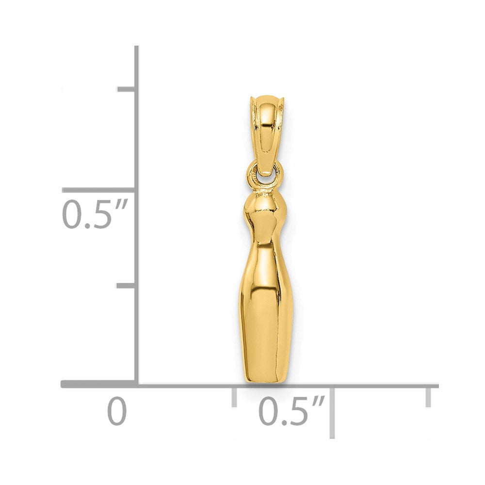 14k Yellow Gold 3.7 mm 3-D Bowling Charm (1.16 grams)