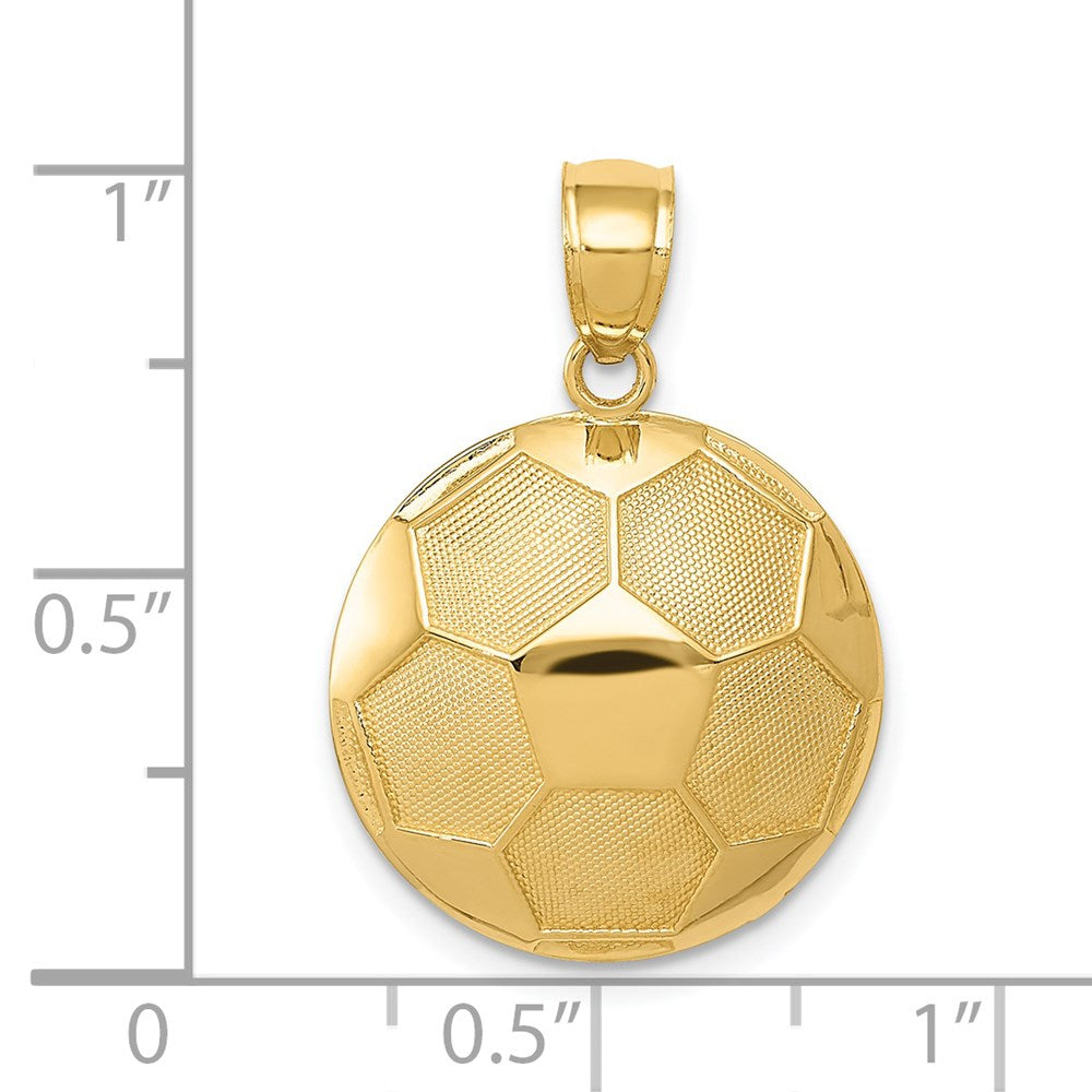 14k Yellow Gold 17 mm Soccer Ball Pendant (2.19 grams)