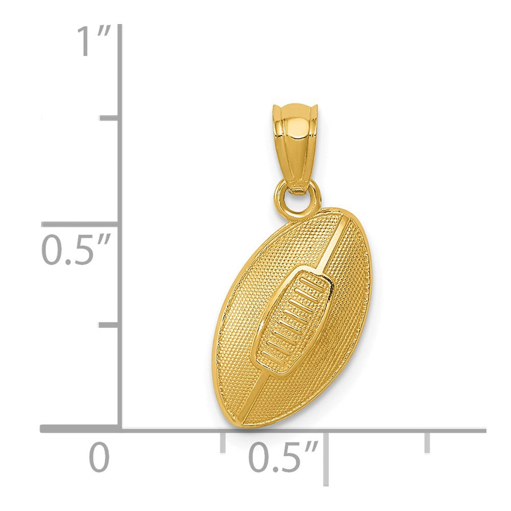 14k Yellow Gold 12 mm Football Pendant (0.81 grams)