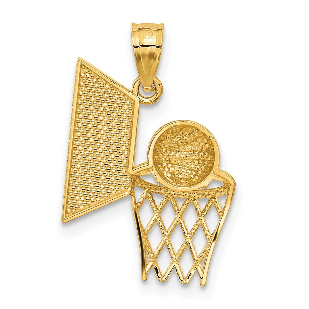 14k Yellow Gold 15 mm Basketball Pendant (1.08 grams)