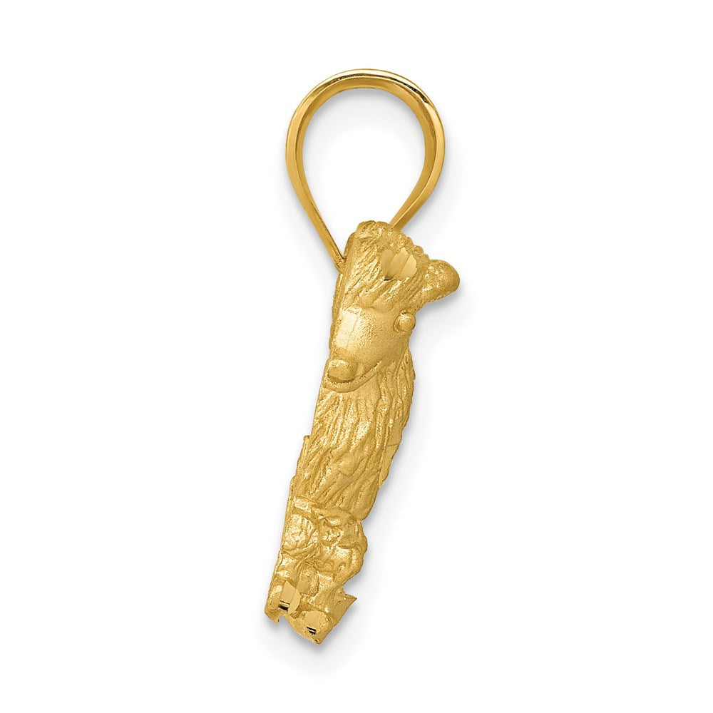 14k Yellow Gold 17 mm Poodle Dog Charm (1.98 grams)