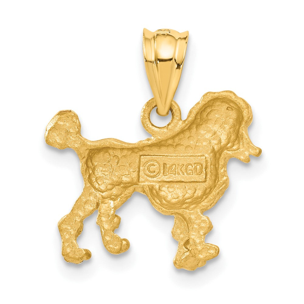 14k Yellow Gold 17 mm Poodle Dog Charm (1.98 grams)