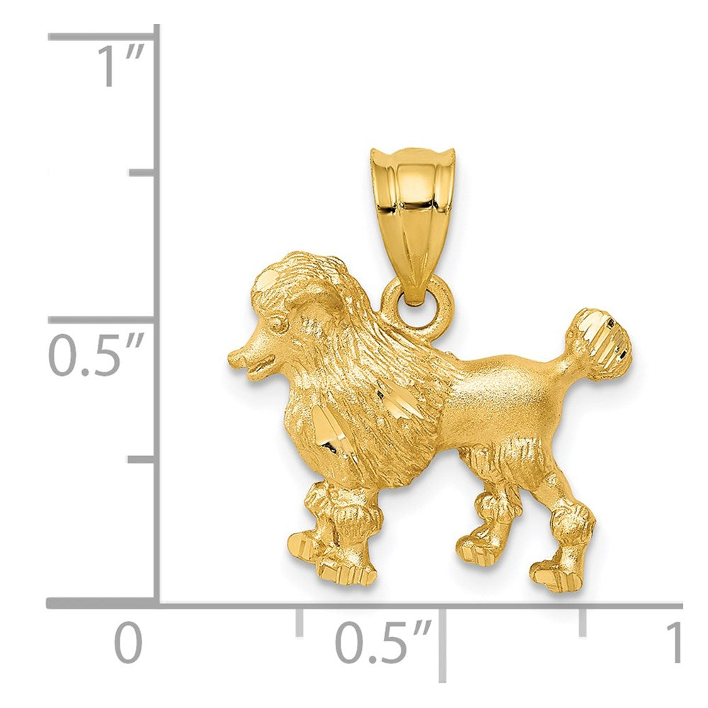 14k Yellow Gold 17 mm Poodle Dog Charm (1.98 grams)