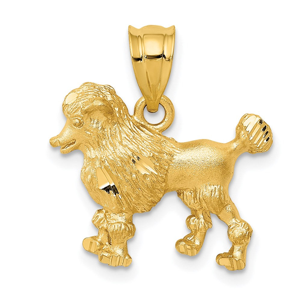 14k Yellow Gold 17 mm Poodle Dog Charm (1.98 grams)