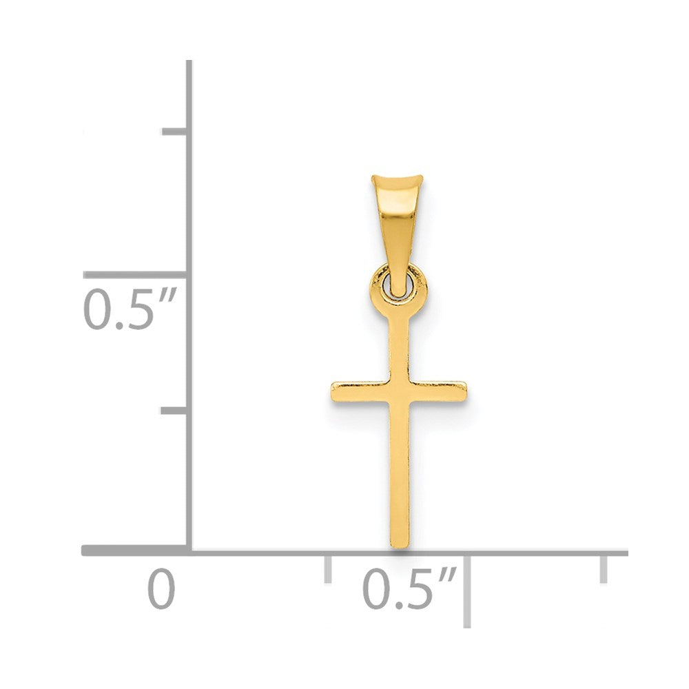 14k Yellow Gold 7 mm Polished Cross Charm (0.22 grams)