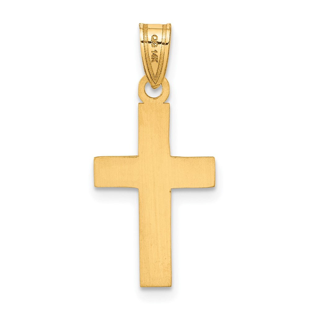 14k Yellow Gold 12 mm Polished Cross Charm (0.68 grams)