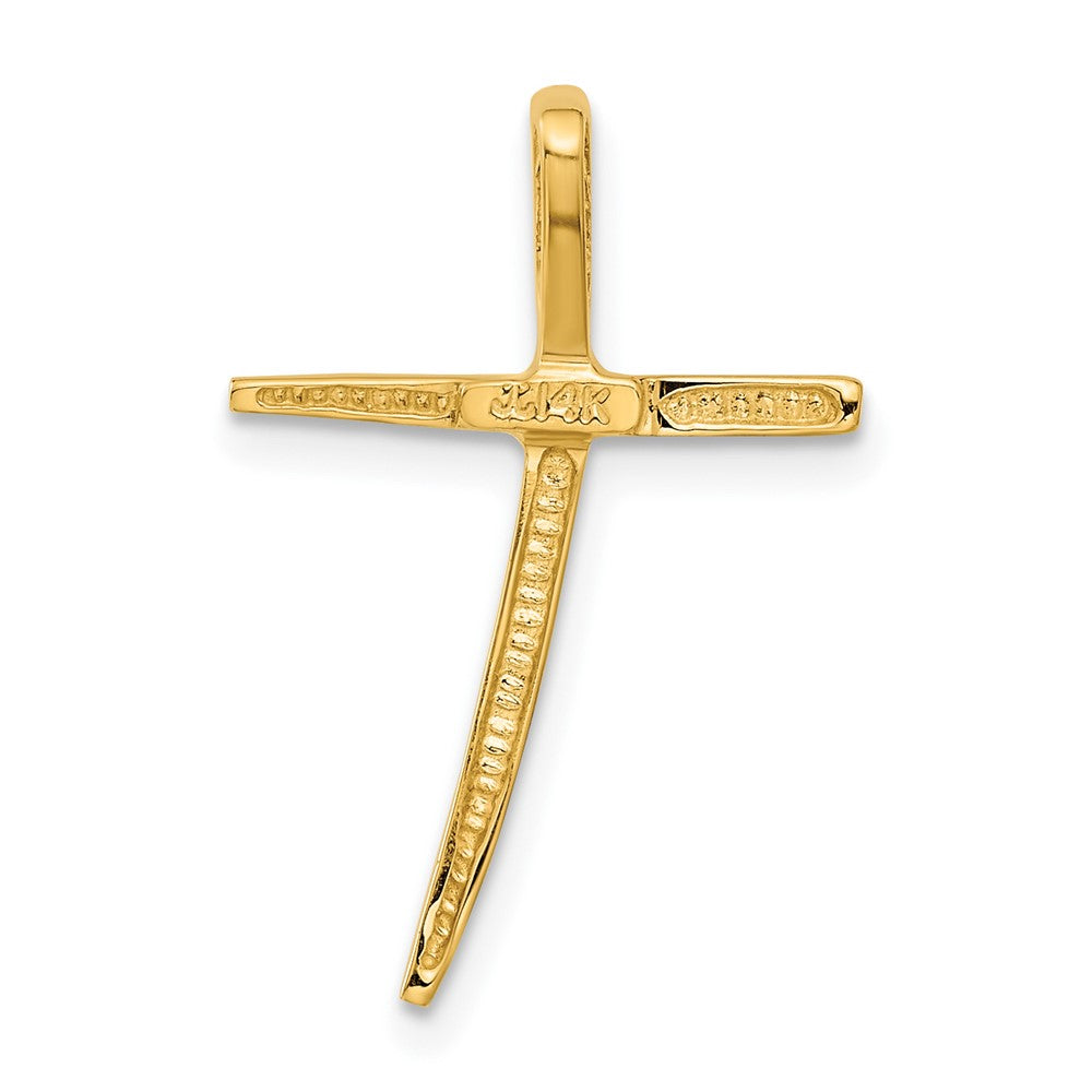14k Yellow Gold 17 mm Polished Curved Cross Chain Slide (0.91 grams)