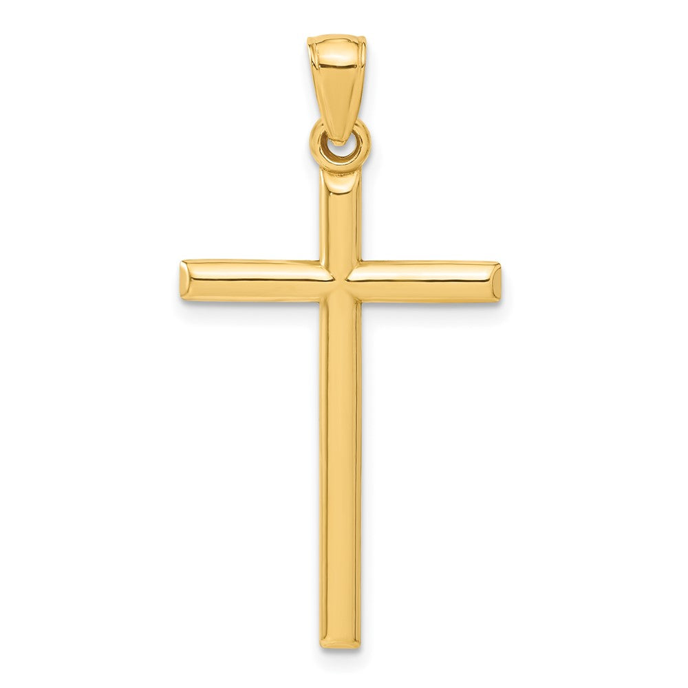 14k Yellow Gold 20 mm Polished Hollow Cross Pendant (0.92 grams)