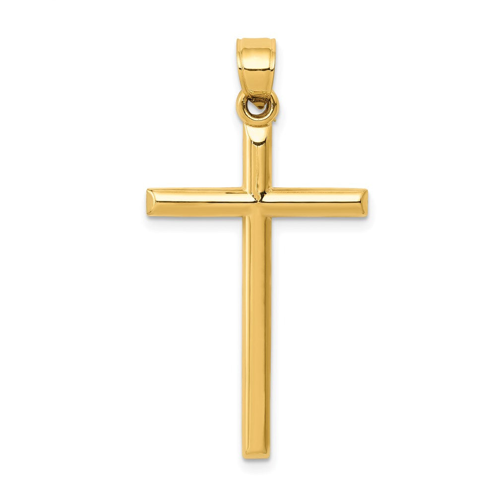 14k Yellow Gold 20 mm Polished Hollow Cross Pendant (0.92 grams)
