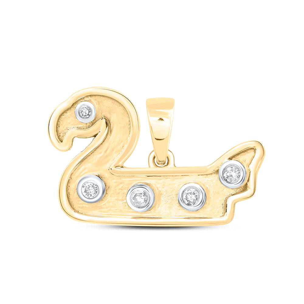 10Kt Gold 1/20Ctw-Dia Nk Gift Swan Pendant