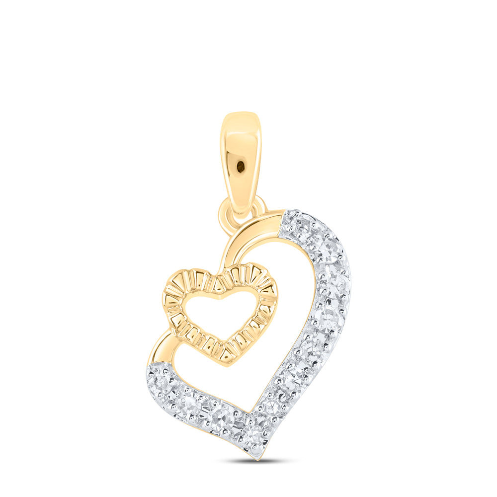10Kt Gold 1/20Ctw-Dia Nk Gift Heart Pendant