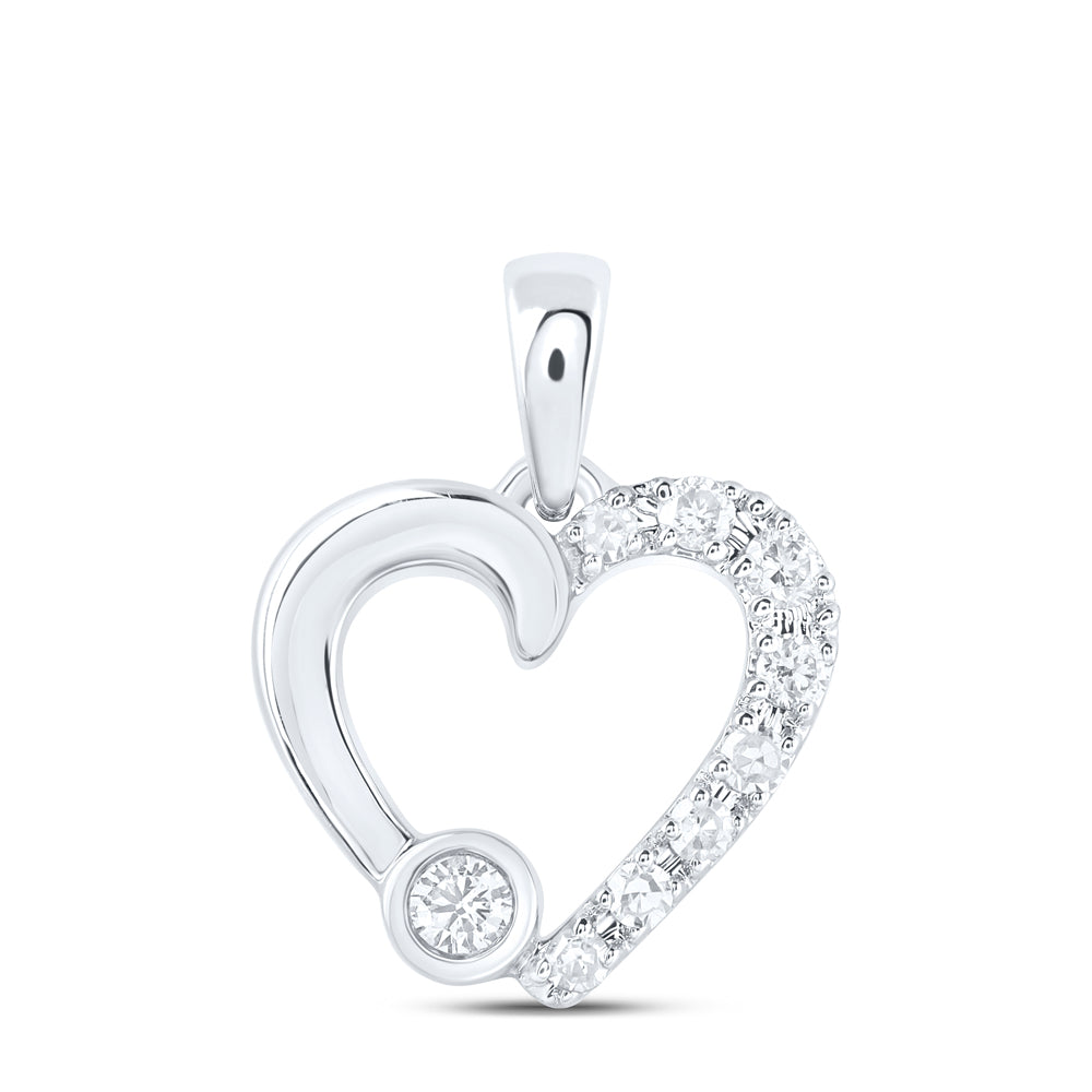 10Kt Gold 1/20Ctw-Dia Nk Gift Heart Pendant