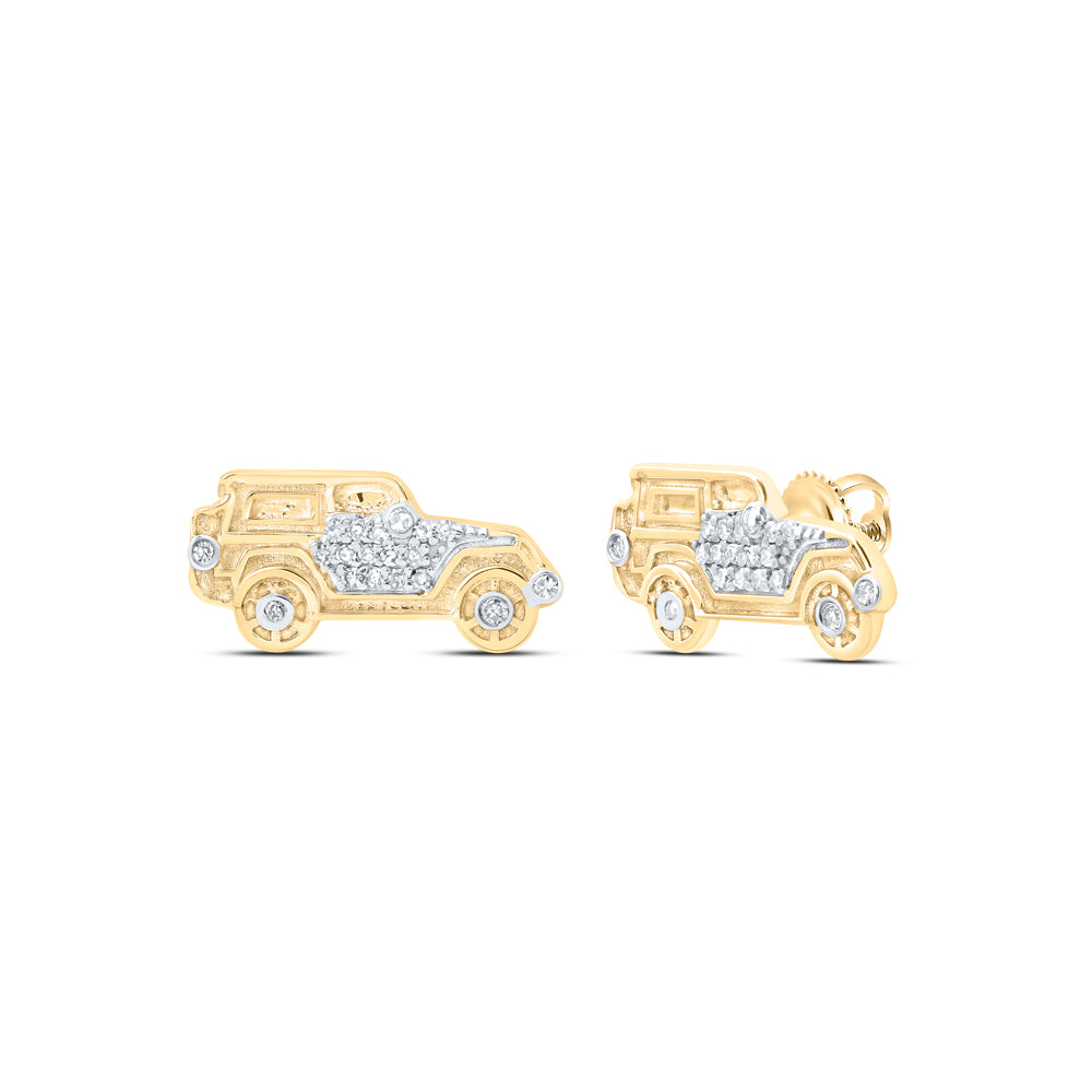 10Kt Gold 1/10Ctw-Dia Nk Gift Jeep Earrings