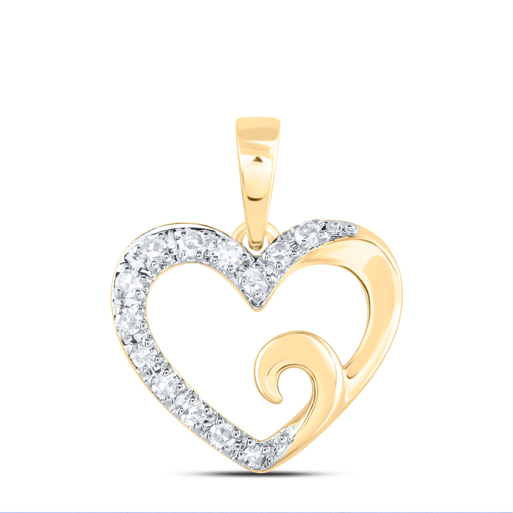 10Kt Gold 1/20Ctw-Dia Nk Gift Heart Pendant