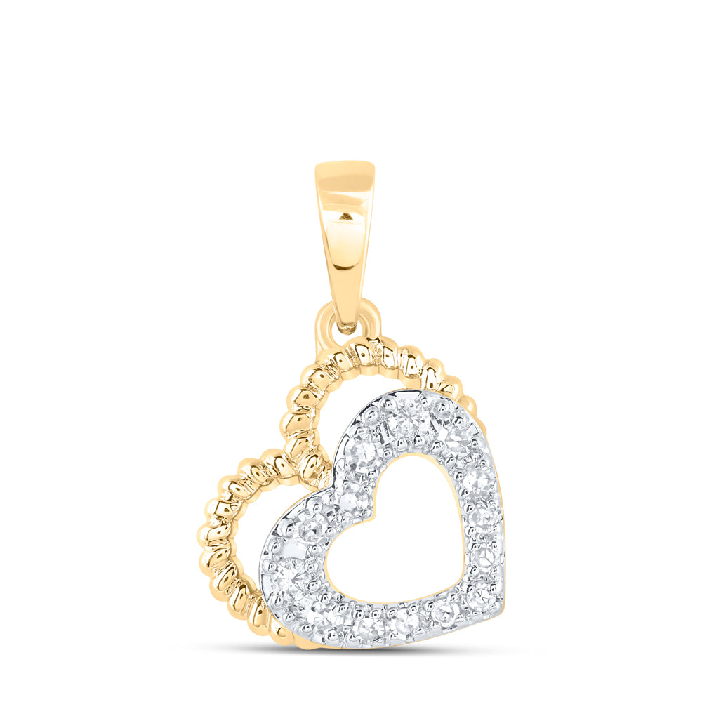 10Kt Gold 1/20Ctw-Dia Nk Gift Heart Pendant